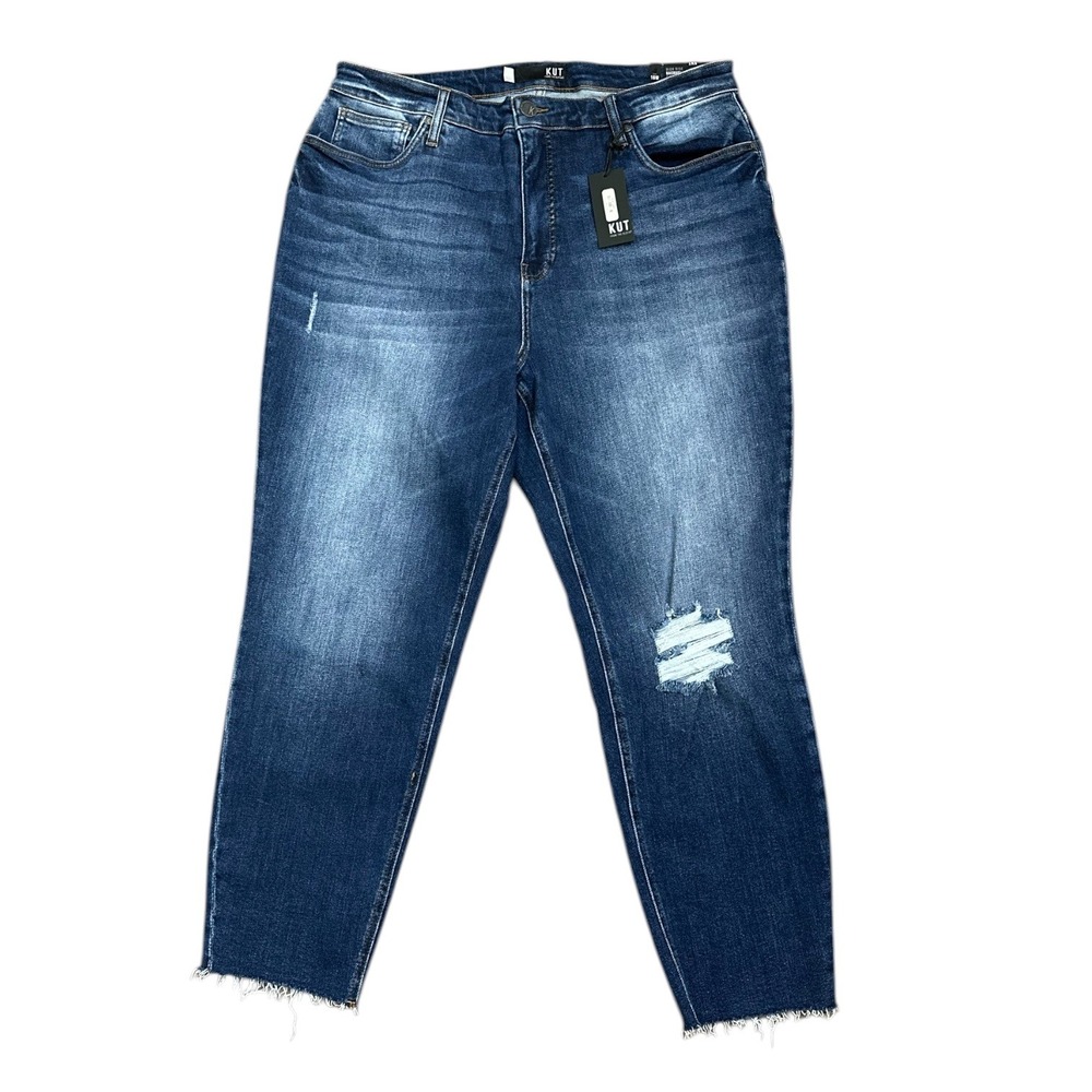 KUT from the Kloth High Rise‎ Rachael Fab Ab Mom Jeans Distressed Size 16W - NWT